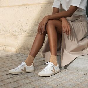 VEJA Esplar Leather Trainers Gold White Women's Sneaker Casual Size US7 EU38
